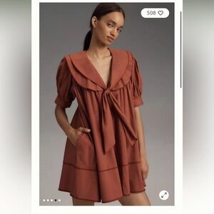 Pilcro Short-Sleeve Bow-Front Tunic Mini Dress